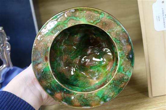 A Victorian majolica model of a faun holding a nautilus shell height 22cm